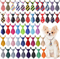 Sadnyy 50 Pcs Dog Ties Adjustable Neck Ties for Dog - Elegant and Solid Color