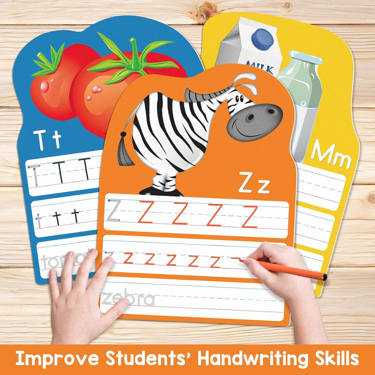 Auchq alphabet writing practice cards, 13 double-sided dry erase letter tracing cards - view 2