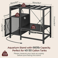 MAHANCRIS 40-50 Gallon Fish Tank Stand with Power Outlet and Storage – Essentials for Fish - Black / 40-50 Gallon - image 3