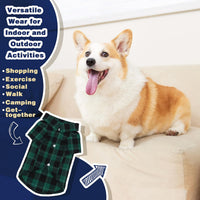 Plaid Dog Shirt: Classic Checkered Style in Pure Cotton for Large - XS-(2~4lb) | Chest(~13.7") / Green - image 4