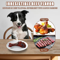 Dog Chew Toys for Aggressive Chewers, Indestructible Dog Toy for for Medium/Large Breed, Tough Nylon Teething Bone Toy to Keep Them Busy,Bacon and Real Beef Flavor (Beef Flavor, 1 Pack)