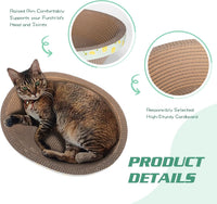 3 Pack Oval Cardboard Cat Scratcher & Lounger Bed - Single - Large - image 2