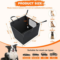 njnj Half Dog Car Seat Cover for Back Seat - Black with Mesh Window - image 2
