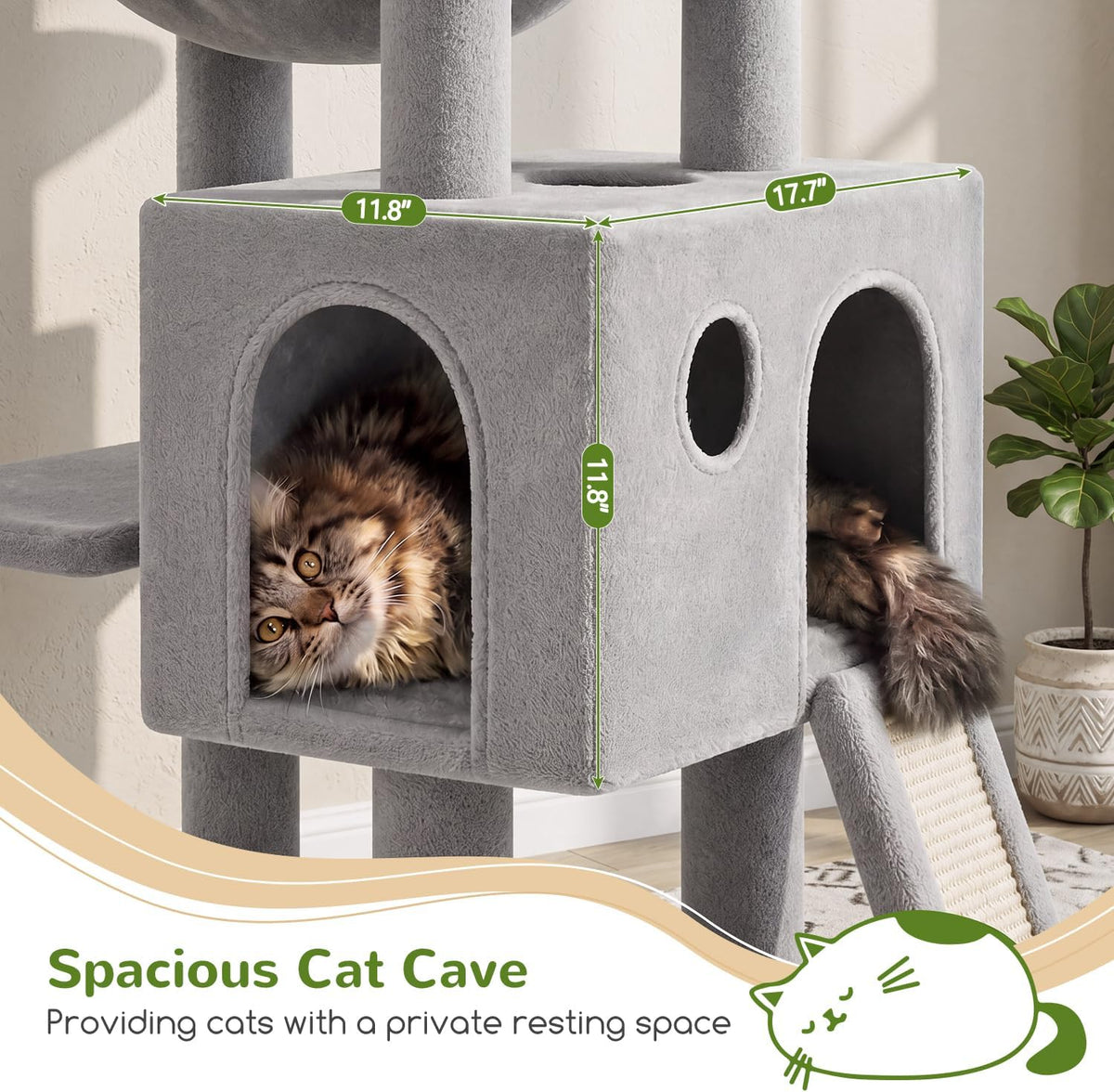 Globlazer F70 Pro Heavy Duty Cat Tree Tower for Indoor Cats Large - Light Grey / XL - image 4
