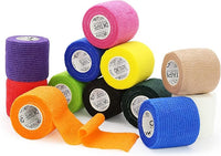 OK TAPE Self Adherent Cohesive Bandages Wrap - 12Packs, 2" x 5 Yards, Non-Woven Self Adhesive Bandage Wrap for Thumb, Finger, Wrist, Ankle, Vet Wrap Bandages Tape (Mixed Colors)