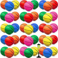 Oleitodh mini basketball set of 40 inflatable 6 inch PVC balls in mixed colors with hand pump