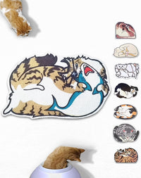 Lukamoo® Cute Cat Litter Mat (30’’x20’’), Large/L, for Kitty Litter & Cute Cat Litter Box, Litter Trapping Mat (mackerel tabby)