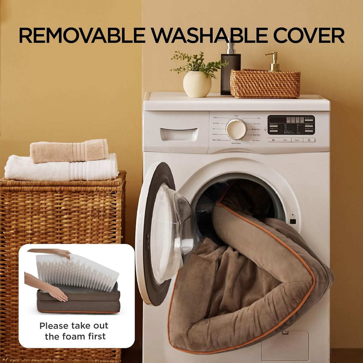 Bedsure Orthopedic Dog Bed Medium Washable Original Design - Brown / 38"l X 28"w X 6.5"th - image 4