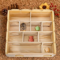 ZENFUN Wooden Hamster Maze with Clear Acrylic Cover, Multi-Chamber Hamsters Hide Tunnel Cage, Hideout Tunnel Toy Shed and Explore Toy for Dwarf Hamsters Mice Small Gerbil（Free-Installation）