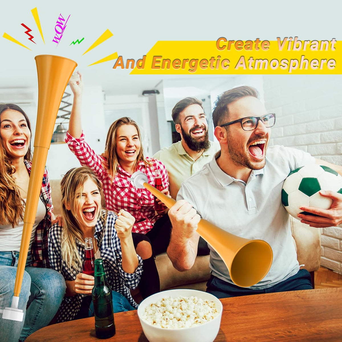 Collapsible Stadium Horn 24 Inch Vuvuzela Trumpet Blow Horns - Orange - image 2