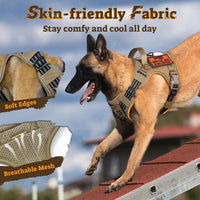 rabbitgoo Tactical Dog Harness for Large - Brown / L(Chest:22"-37",Neck:21.1"-30.3",Back:8.3") - image 4