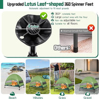 Elevated Outdoor Dog Bed with Canopy & Adjustable Feet - Larger Shade for Camping, Backyard & Patio