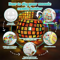 goldentime DIY mosaic picture frame kit with wooden frame, tiles, glue and grout - view 4