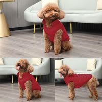 Fleece Lined Dog Jacket for Small Dogs, Winter Dog Coat - Red / Medium - image 2