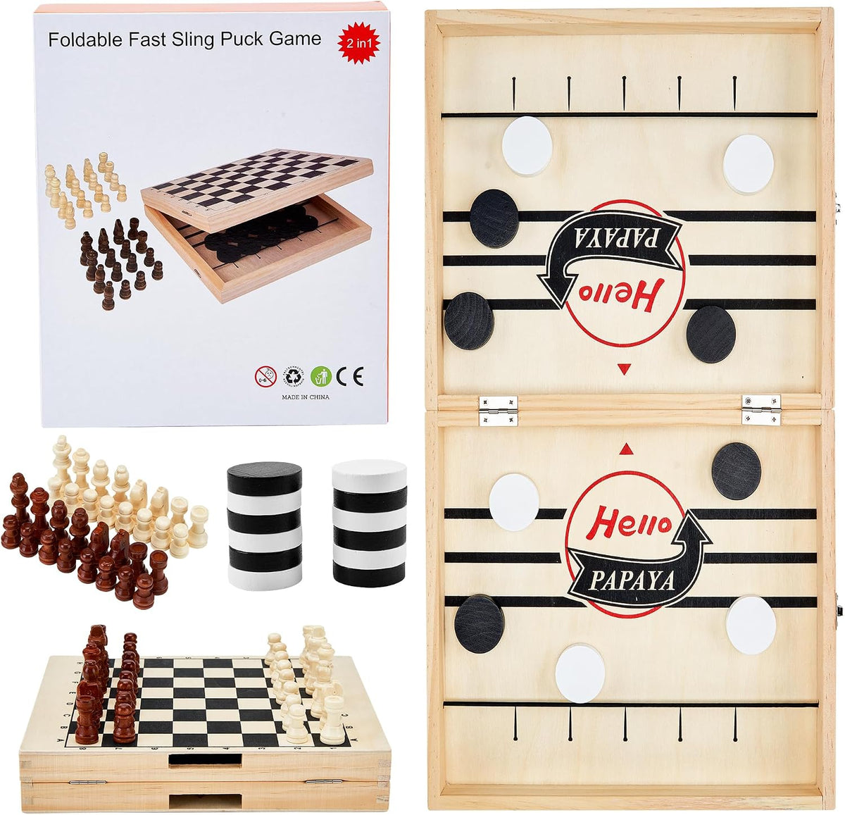HELLO PAPAYA Fast Sling Puck Game - 4 in 1-X-Large - image 2