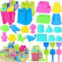 KUBUSFLY Beach Toys with 3 Castle Buckets