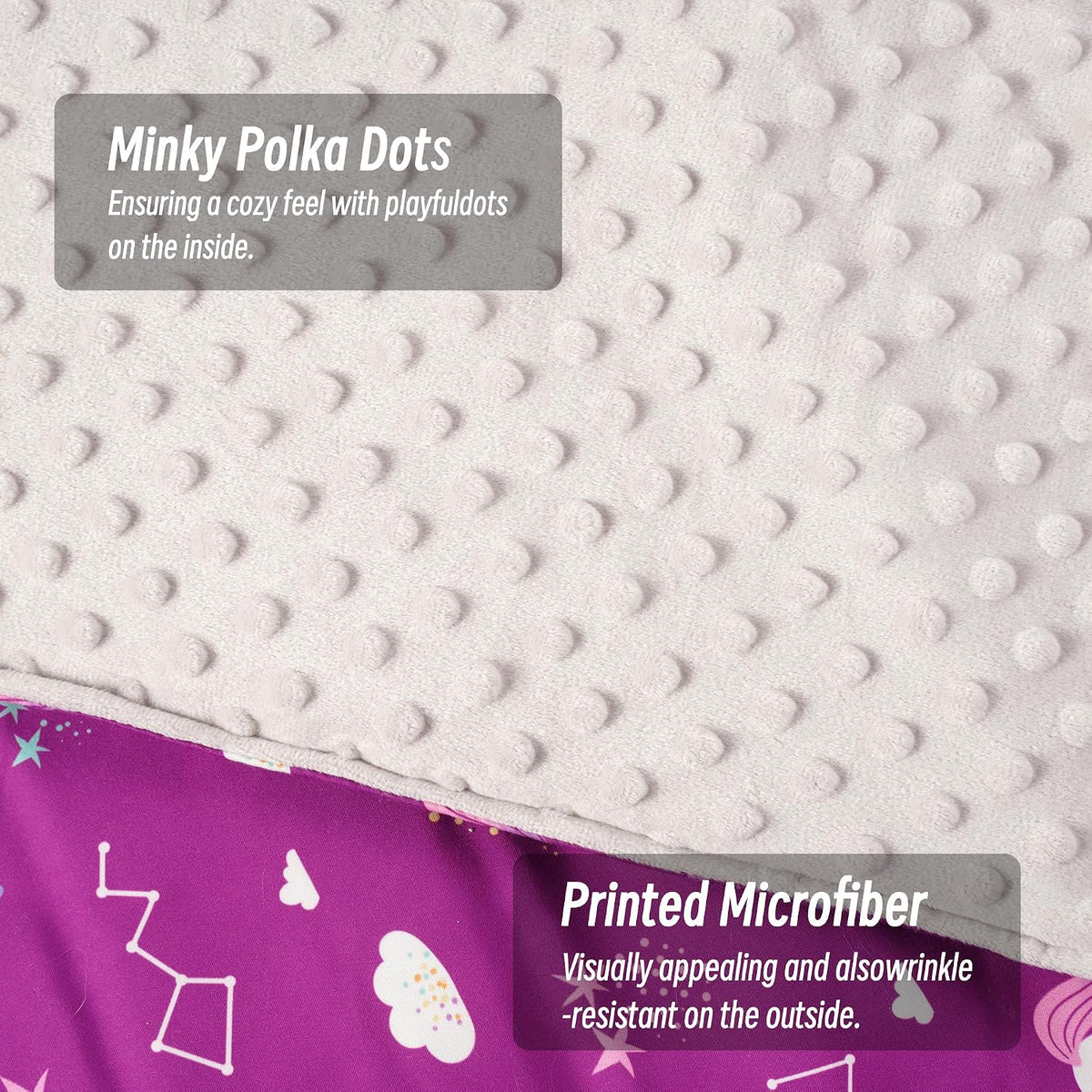 Bunnikins & Clover Toddler Nap Mat with Removable Pillow - Purple Unicorn - image 4