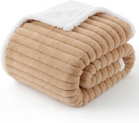 Bedsure ComfyFleece Waterproof Dog Blankets for Large Dogs - S(25x35")-1pc / Sandy Beige
