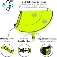 Dog Reflective Vest - Comfortable Jacket Safety Hunting, High Visibility for Dogs with Elastic Straps and Clasp Closure- Yellow, XX-Large