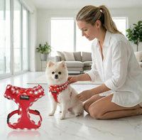SuperBuddy Upgraded Soft Mesh Dog Harness - M (Neck Girth 13"; Chest Girth: 13"-18.5") / Passion Red - image 4