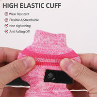 PUPTECK Non-Slip Dog Socks to Prevent Licking Paws, Double Sides Dog Boots & Paw Protectors Booties on Hardwood Floors Hot Pavement with Grippers, for Small Medium Large Senior Dogs, Fuchsia M