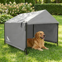 Outdoor Dog House for Large Dogs, XL Pet Tent Weatherproof, Grey – Essentials for Dogs