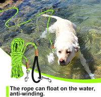 Long Dog Leash Reflective Rope Training Lead 15ft 30ft 50ft Check Cord – Essentials for Dogs - Light Green / 50ft x 3/8inch - image 3