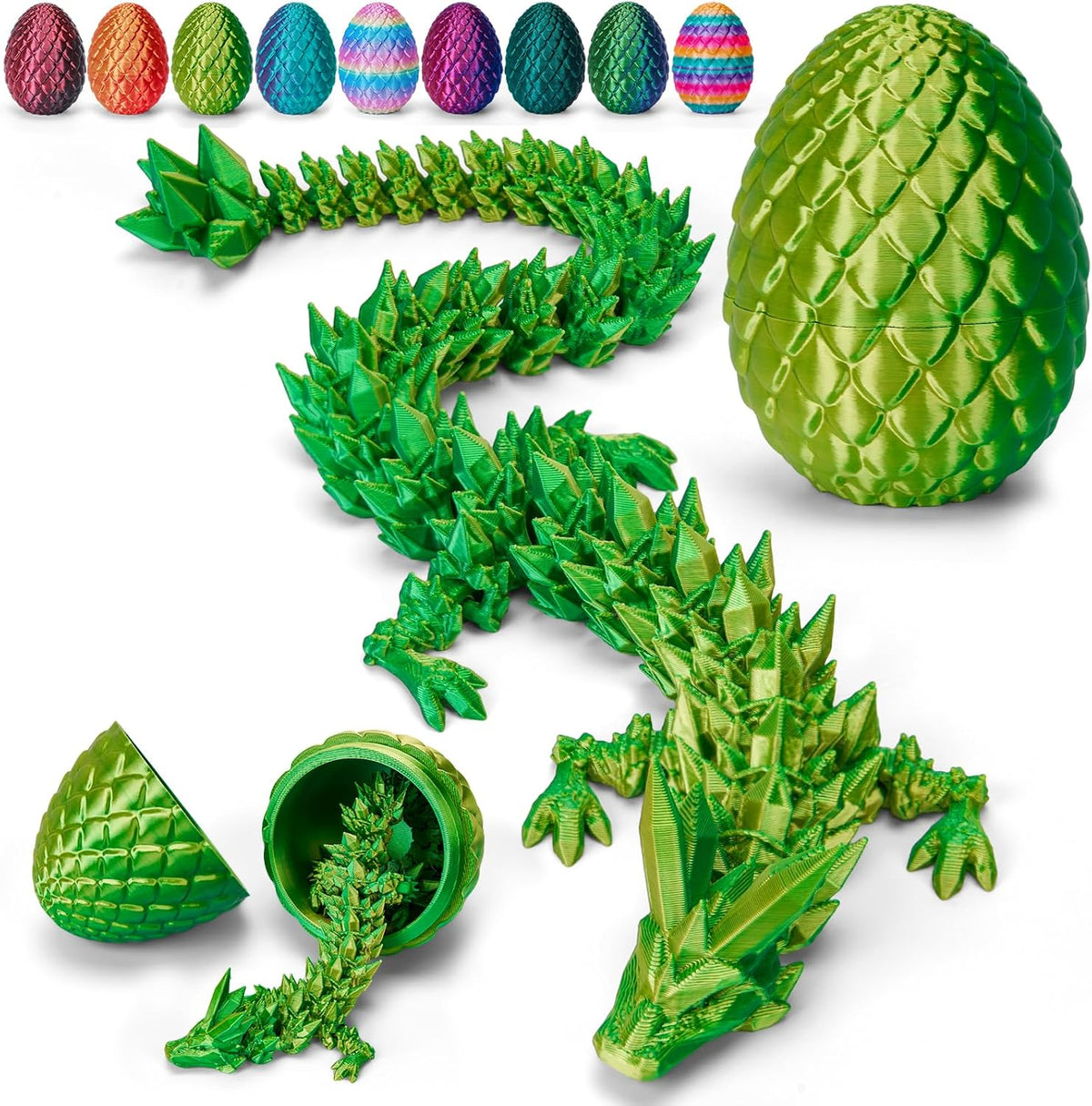 TBOLINE 12" 3D Printed Dragon Egg - Laser Yellow Green