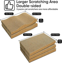 Cat Scratcher, 5 Packs in 1 Cardboard Box Cat Scratching Pad, Large – Essentials for Cats - 2 Wave 3 Flat with Box - image 3