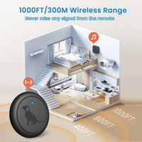 Wireless dog doorbell with touch button and plug-in receiver, 58 melodies and 1000 ft range - view 4