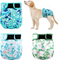 Reusable Dog Diapers Female Washable 3 Pack S Flowers for Heat – Essentials for Dogs - Swallow / XXL(27.5"-33"Waist) / 3