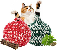 JAYU PET Red Cat Ball, 2.7 inch – Essentials for Cats - Red & Green W/O Bell Set / 2.7inch