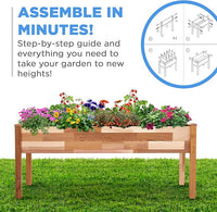 Jumbl Raised Canadian Cedar Garden Bed | Elevated Wood Planter for Growing Fresh Herbs, Vegetables, Flowers, Succulents | 72x23x30”