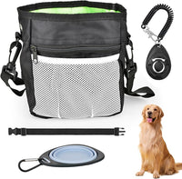 CONLI Dog Treat Pouch with Folding Bowl and Training Clicker, Treat Pouches for Pet Training Built-in Poop Bag Dispenser, Dog Training Treat Pouch for Pet Training Walking
