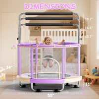 55" Toddler Mini Trampoline for Kids - Pink-Purple - image 4