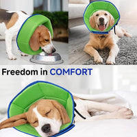 Dog Cone Collar M, Soft Cones for Large Medium Small Dogs,Adjustable Dog Cone Alternative to Stop Licking, Comfy Elizabethan Collar for After Surgery Wound Healing & Hot Spots Blue