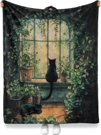 Levens Black Cat Blanket, Cozy Cats Blankets for Cat Lovers 60"x50" Soft Plush Black Cats Gifts - Cat Black 3 / 50"x60"