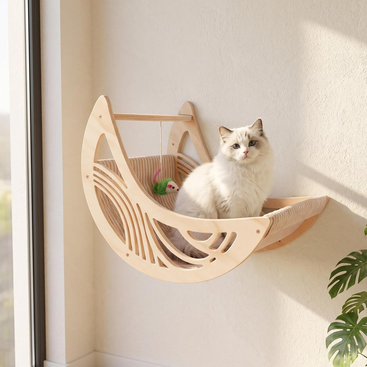 Moon & Star Cat Wall Shelves - Beige-moon / M