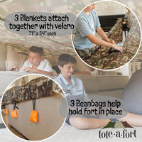 TOTEAFORT Original Blanket Fort Building Kit for Kids – Fun for Kids & Family - Camo - image 2