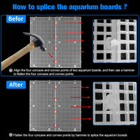 Adjustable Platic Grip Panel Aquarium Fish Tank Divider Filter Bottom - 4pcs 11.8X5.9 Inch with 0.15 Inch hole / White - image 4