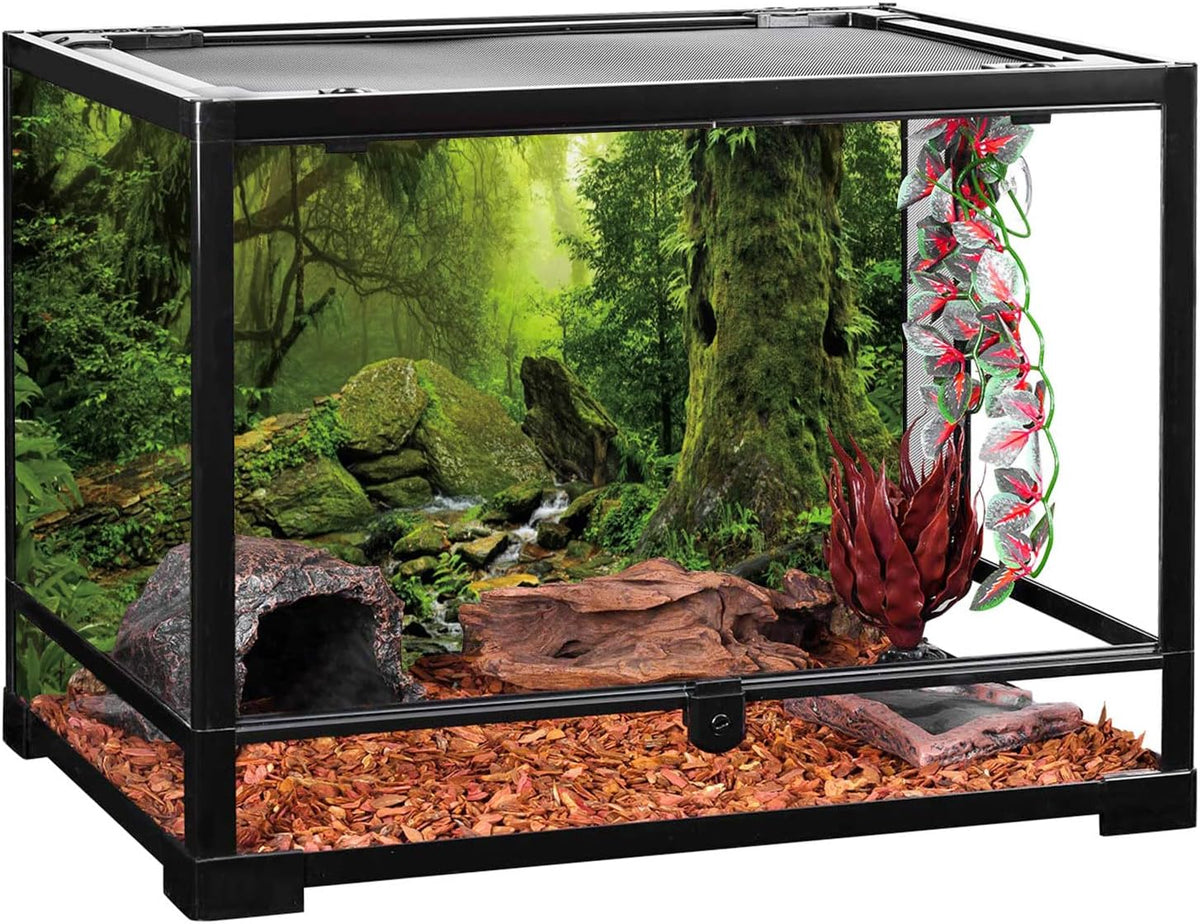 36x20 in Terrarium Backdrop Foggy Forest Stream Reptile Habitat - 72 x 18 inches - image 4