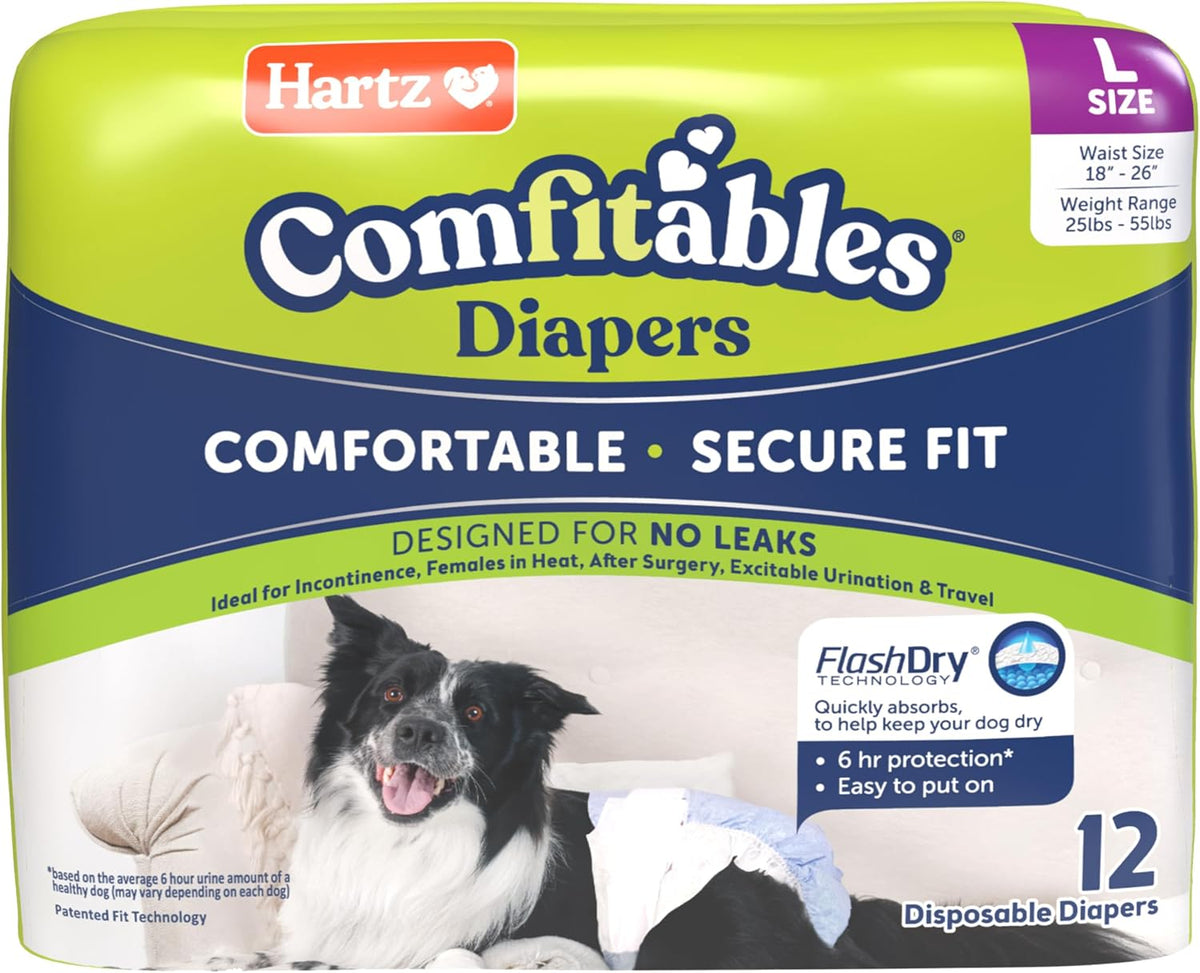 Hartz Disposable Dog Diapers, Size S 36 count - Trial Pack / Large