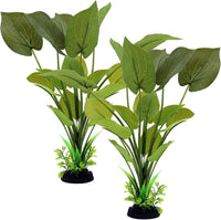 Silk Aquarium Plants, 12 Inch Artificial Silk Plants Decorations – Essentials for Fish - Green / 2 Pack