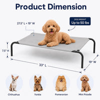 Raised Pet Cot for Small Pets – Essentials for Dogs - Small / Grey - image 2