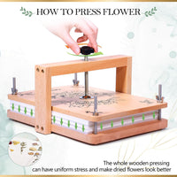 Aboofx large wooden flower press kit with six layers, lining papers and craft tools - view 4
