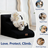 Dog Stairs for Small Dogs, 3-Step Pet Steps for Couch Sofa - Black / 5 / 5-Step (33"D x 15.7"W x 22.6"H) - image 2