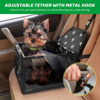 GENORTH Dog Car Seats for Small and Medium Dogs - Black Paw Print / Up to 11 lb - image 3
