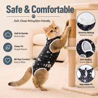 Avont 2-pack cat recovery suit for spay in soft stretchy modal fabric, size M - view 3