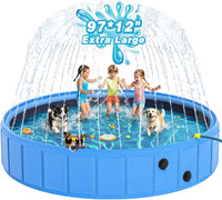 EPN Foldable Dog Pool with Sprinkler - 97 IN