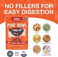 KOHA Poké Bowl Tuna & Chicken Entree in Gravy for Cats, 12-Pack of 3oz Pouches